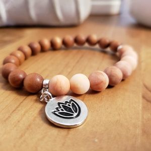 Sandalwood & Aventurine Mala Bracelet